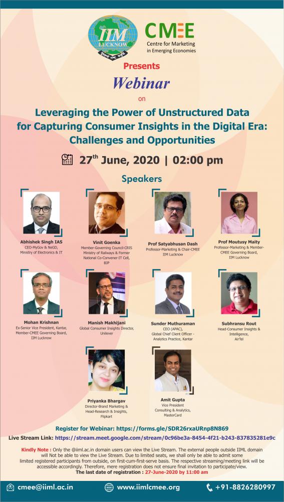 Webinar by CMEE on Leveraging the Power of Unstructured Data for Capturing Consumer Insights in the Digital Era